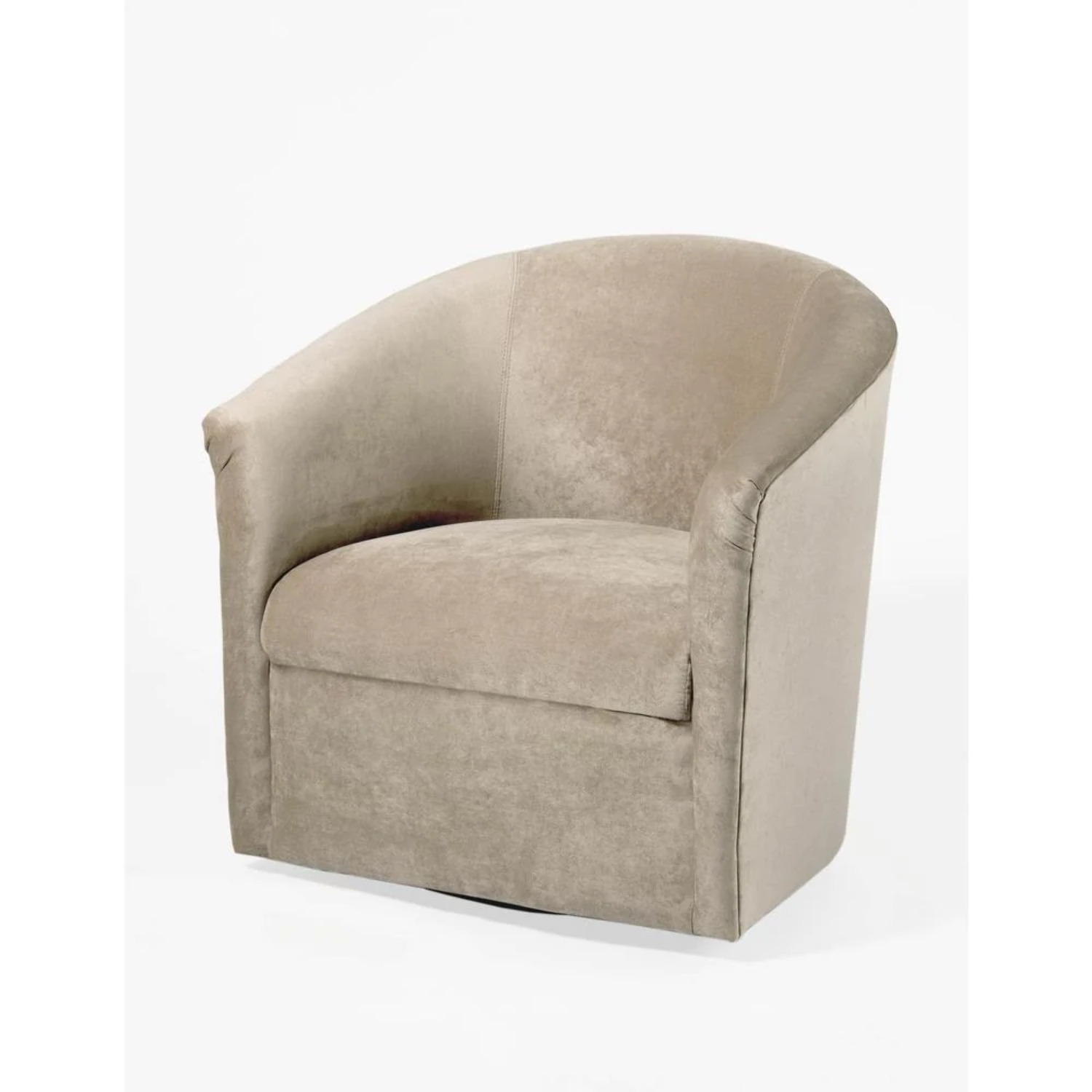 Comfort Pointe Elizabeth Beige Sand Microfiber Swivel Accent Chair